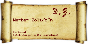 Werber Zoltán névjegykártya