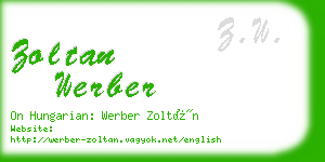 zoltan werber business card